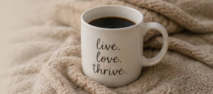 Live Love Thrive coffee mug